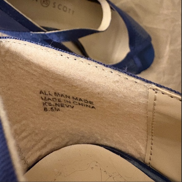 Karen Scott blue open toe strap heels size 8.5 - Picture 8 of 8